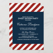 Einladung von Blue and Red Nautical 16 . Geburtsta (Vorne/Hinten)