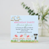 Einladung von Blue Bird zum Geburtstag (Stehend Vorderseite)