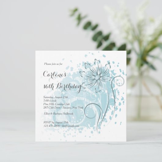 Einladung von Blue Dandelion (Stehend Vorderseite)