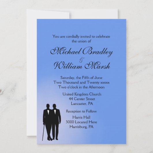 Einladung von Blue Gay Hochzeit (Vorderseite)