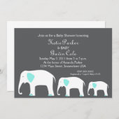 Einladung von Blue & Gray Mother und Baby Elephant (Vorne/Hinten)