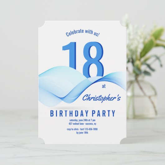 Einladung von Blue Waves (Stehend Vorderseite)