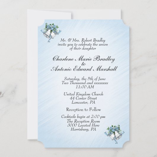 Einladung von Blue Wedding Bells (Vorderseite)
