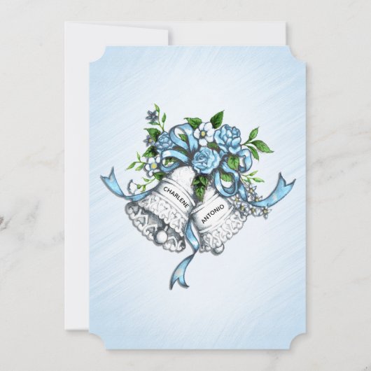 Einladung von Blue Wedding Bells (Rückseite)