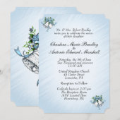 Einladung von Blue Wedding Bells (Vorne/Hinten)