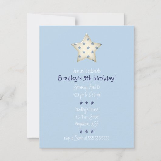 Einladung von Blue & White Star (Vorderseite)