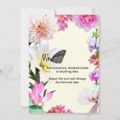 Einladung von Blume & Butterfly (Rückseite)