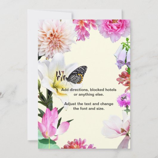 Einladung von Blume & Butterfly (Rückseite)