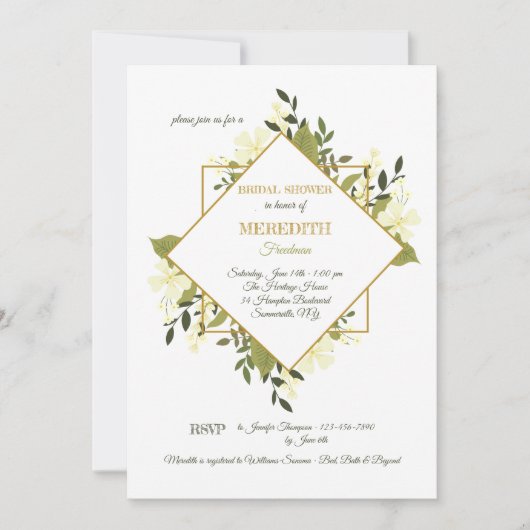 Einladung von Blumenausdrücken (Vorderseite)