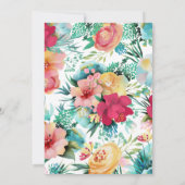 Einladung von Blumenblättern, tropische Polteraben (Rückseite)