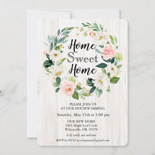 Einladung von Blumenkranz (Vorderseite)