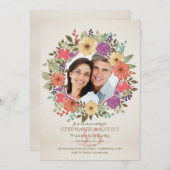Einladung von Blumenkranz-Foto (Vorne/Hinten)