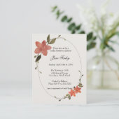 Einladung von Blumenrahmen (Stehend Vorderseite)