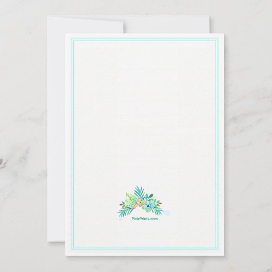 Einladung von Blumenrahmen (Rückseite)