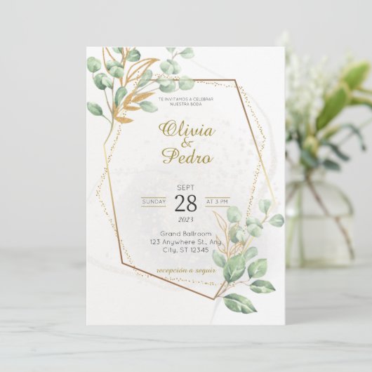 Einladung von Boda En Espanol (Stehend Vorderseite)