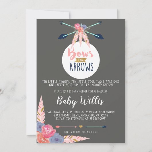 Einladung von Bögen oder Pfeilen - Party für gesch (Vorderseite)