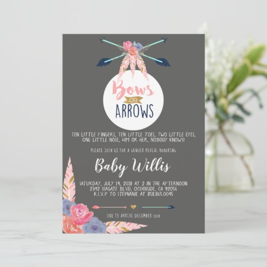 Einladung von Bögen oder Pfeilen - Party für gesch (Stehend Vorderseite)