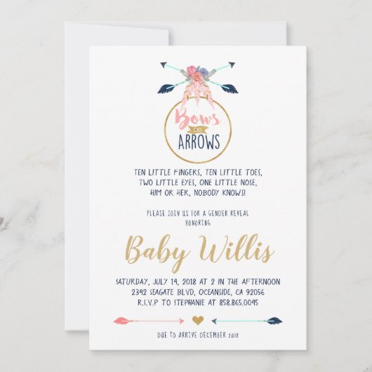 Einladung von Bögen oder Pfeilen - Party für gesch (Vorderseite)