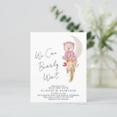 Einladung von Boho Bear Bearly Wait Baby Girl Show (Stehend Vorderseite)