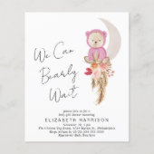 Einladung von Boho Bear Bearly Wait Baby Girl Show (Vorderseite)