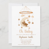 Einladung von Boho Bear Mobile Baby Shower (Vorderseite)