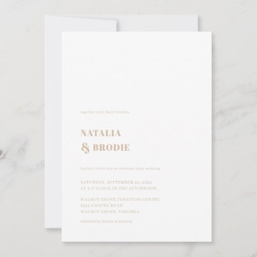 Einladung von Boho Beige und Floral Wedding (Vorderseite)