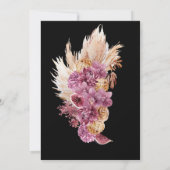 Einladung von Boho Black, Gold Floral Bridal Dusch (Rückseite)