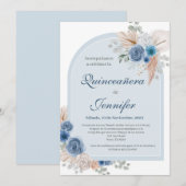 Einladung von Boho Blue Quinceanera (Vorne/Hinten)