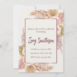 Einladung von Boho Blush Pampas Grass