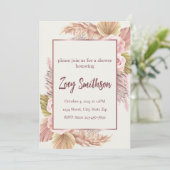 Einladung von Boho Blush Pampas Grass (Stehend Vorderseite)