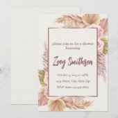 Einladung von Boho Blush Pampas Grass (Vorne/Hinten)