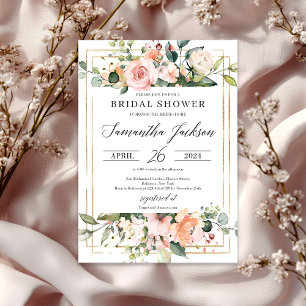 Einladung von Boho Blush Pink Bloral Bridal Dusche