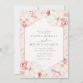 Einladung von Boho Blush Pink Floral Wedding (Vorderseite)