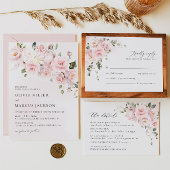 Einladung von Boho Blush Pink Rose