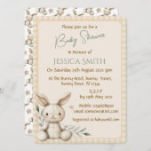 Einladung von Boho Bunny Neutral Baby Shower (Vorne/Hinten)