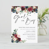Einladung von Boho Burgundy Girl oder Boy Gender (Stehend Vorderseite)