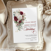 Einladung von Boho Burgundy und White Rose