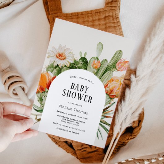 Einladung von Boho Cactus Arch Baby Shower
