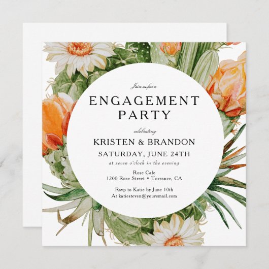 Einladung von Boho Cactus Desert (Vorne/Hinten)