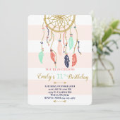 Einladung von Boho Dream Catcher (Stehend Vorderseite)