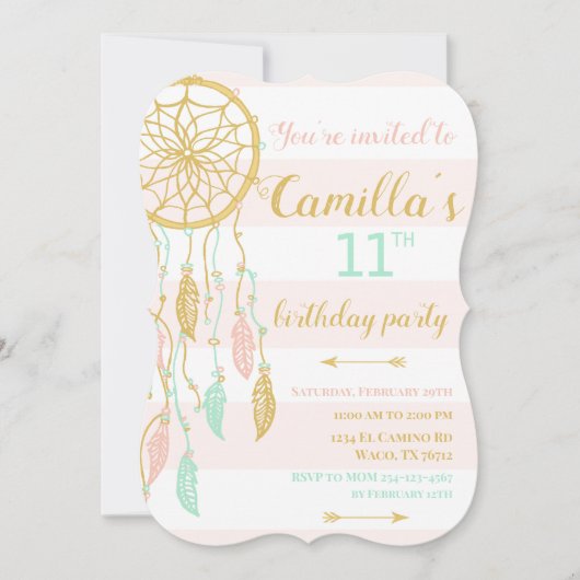 Einladung von Boho Dream Catcher (Vorderseite)