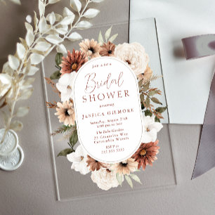 Einladung von Boho Floral Frame Acryl Bridal Dusch