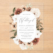 Einladung von Boho Floral Frame Acryl Hochzeit (Vorderseite)