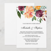 Einladung von Boho Floral Hochzeit (Vorne/Hinten)