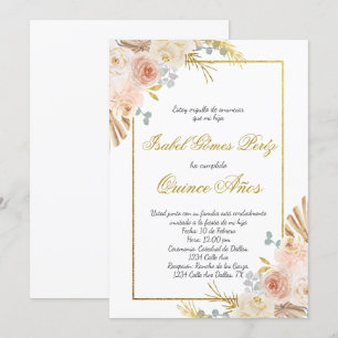 Einladung von Boho floral Quince auf Spanisch