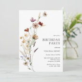 Einladung von Boho Floral zum Geburtstag (Stehend Vorderseite)