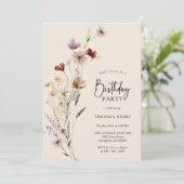 Einladung von Boho Floral zum Geburtstag (Stehend Vorderseite)