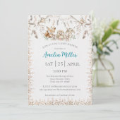 Einladung von Boho Forest Animal Baby Shower (Stehend Vorderseite)