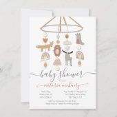 Einladung von Boho Forest Animals Mobile Baby Show (Vorderseite)