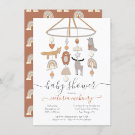 Einladung von Boho Forest Animals Mobile Baby Show